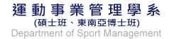 運動事業管理學系(碩士班、東南亞博士班)